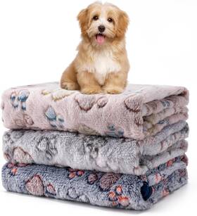 Yintrest 313102079080 1 Pack 3 Blankets Fluffy Premium Fleece Soft Pet Blanket Flannel Throw For Cat D