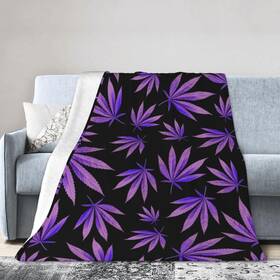 Yiubdhon 082844067781 Purple Weeds Leaves Blanket Super Soft Flannel Comfy Cozy Throw Blank