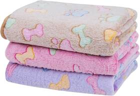 Yiwu Honghe 445004537542 Dono 1 Pack 3 Dog Blankets Soft Fluffy Fleece Pet Blanket Warm Sleep Mat Paw Pr