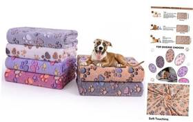 Dnmt-l-6pc-paw Yiwu Honghe 1 Pack 6 Dog Blanket Soft Fluffy Fleece Puppy For Large 41 31 Inch Paw-1