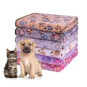 Dnmt-s-6pc-paw Yiwu Honghe 1 Pack 6 Dog&cat Blanket Soft Fluffy Fleece Puppy Small 23 16 Inch Paw-1