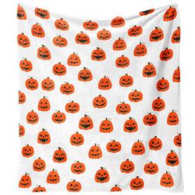 Yiyhuxf 114798233685 Halloween Pumpkin Face Blanket - Orange Flannel Fleece Throw For Home Living