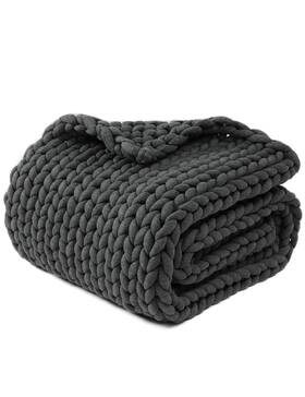Ckt-pl-dg1 Ynm Chunky Throw Blanket Medium-weight Hand Knitted Skin Friendly Ventila