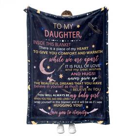 12131717 Yuntu To My Daughter Blanket From Dad Mom Warm Letter Throw For Daug