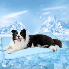 25blk3-cool-blue-m Zakapaws Cooling Blanket For Dogs - Q-max 0.4 Waterproof Pet Throw Bed Cover Non