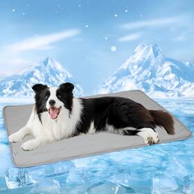 25blk3-cool-grey-m Zakapaws Cooling Blanket For Dogs - Q-max 0.4 Waterproof Pet Throw Bed Cover N