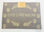 New Paws Of Distinction Pet Bowl Mat Live Love Meow Cat Feeding. Fixed Price $8.15.