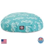 Teal Sea Horse Large Round Indoor Outdoor Pet Dog Bed With Removable Washable Co. Fixed Price $125.38.