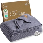 100% Organic Turkish Cotton Throw Blanket - Gots Certified, 60X80, Grey Blue. Fixed Price $131.63.