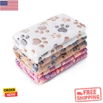 3 Pack Soft Flannel Pet Blankets For Dogs & Cats, Washable Paw Print Throw Cover. Fixed Price $15.99.