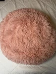 Pink Fluffy Donut Pet Bed Round Cushion 19" Cat Dog Comfort Calming. Fixed Price $10.00.