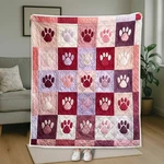 Cute Dog Paw Blanket Pet Throw Lover Gift Pink Quilted. Fixed Price $43.99.
