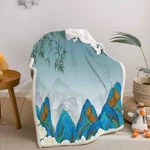 Crane Flew Over The Rolling Hills 3D Warm Plush Fleece Blanket Picnic Sofa Couch. Fixed Price $49.34.