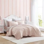 Laura Ashley Full/queen Hailee Microfiber Pink 3PC Quilt Set. Fixed Price $98.00.