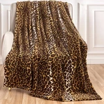 Cheetah Print Blanket, Fluffy Plush Throw, All Seasons 50X60, Dark Brown. Fixed Price $35.98.