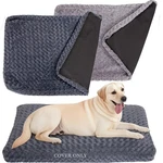 Gray Faux Fur Dog Bed Covers 42X28 Inch 2-PACK Washable Rose Velvet Cozy Durab. Fixed Price $57.78.