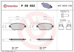 Brembo P59052 Front Brake Pad Set Fits Vauxhall Fiat Opel 500L Corsavan. Fixed Price $57.79.