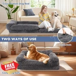 Otteroasis Human Dog Bed Grey Fluffy Orthopedic Washable 72". Fixed Price $139.99.