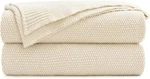 Cream Cotton Cable Knit Throw Blanket For Couch Sofa 60"X80", Oversize,. Fixed Price $56.59.