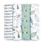 Aden + Anais Essentials Swaddle Blanket, 44X44 Inch (pack Of 4), Dinotime. Fixed Price $52.65.