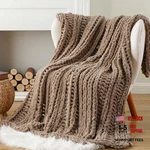 Battilo Beige Chunky Knit Throw Blanket For Couch, Super Soft 50"X60" Taupe. Fixed Price $87.33.