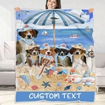 American English Foxhound Dog Blanket Personalized Throw Woven Fleece Sherpa Nwt. Fixed Price $44.99.