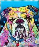 Dawhud Direct 50X60-INCH Fleece Blankets Dean Russo Bulldog Throw. Fixed Price $15.00.