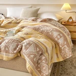 Meju Yellow Boho Indian Retro Southwest Muslin All Season Blanket For Bed Sof.... Fixed Price $84.37.