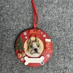 Pet Dog Christmas Ornament Pit Bull Brindle And White Bone Can Be Personalized. Fixed Price $9.99.