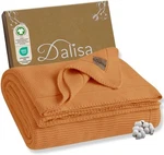 Dalisa 100% Organic Turkish Cotton Throw Blanket Saffron Gold - 50" X 60" New. Fixed Price $69.99.