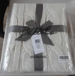 New Battilo Inc Cream Knitted Throw Blanket 50" X 60" Decorative Woven 15032. Fixed Price $19.99.