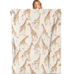 Miepos Cute Giraffe Print Throw BLANKET,50X60IN,SOFT,LIGHTWEIGHT Flannel,retr.... Fixed Price $41.77.