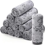 Tegeme 12 Pcs Pet Blankets Soft Fluffy Fleece Dog Cat Warm Paw Print Pattern .... Fixed Price $51.44.