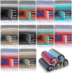 Preboun 10 Pieces Mexican Blanket Bulk Authentic Woven Large, Multi Color. Fixed Price $155.94.