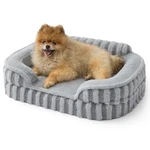 Sure Orthopedic Waterproof Small Dog Bed With High Back, Washable Cover, Grey. Fixed Price $57.89.