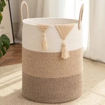Oiahomy Large Laundry Basket Hamper - 60L Cotton Rope Woven For Blanke.... Fixed Price $28.39.