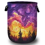 Purple Galaxy Forest Laundry Basket, Hamper Collapsible Oxford Cloth .... Fixed Price $38.30.