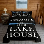 Manfei Lake House Comforter Set King Size Blue Paddle Camping Bedding. Fixed Price $78.43.