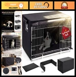 3-PC Dog Crate Cover Set For 36" Wire Bed Mat & Bumper Pad, Blackout Sun. Fixed Price $65.99.
