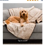 Paw Brand Waterproof Throw Blanket For Dogs Short Fur White Brown 60X50 TAD1455. Fixed Price $59.00.