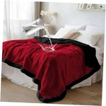 Waterproof Throw Blanket - Sherpa Fleece 50X60" Velvet Red/obsidian Black. Fixed Price $73.57.
