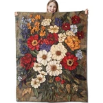 Cuebos Vintage Floral Bouquet Flannel Throw Blanket 50X60 50"X60", FLOWER01. Fixed Price $43.99.