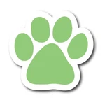 Magnet Me Light Green Paw Print 5"X5" Car Pet Gift, Rescue Support. Fixed Price $9.99.