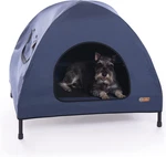 Medium Elevated Pet Cot House With Canopy & Washable Cover - Blue 32X25IN. Fixed Price $89.99.