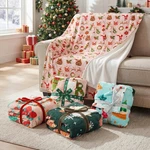 Xmas Throw Blanket BULK,4 Pack Flannel For Dog Warm Fluffy Plush Quilt. Fixed Price $48.41.