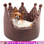 Crown Shape Leopard Print Pet Bed Non-slip Removable Cushion Small Dogs Cats New. Fixed Price $61.71.