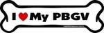 Imagine This Bone Car Magnet, Love My Pbgv, 2-INCH By 7-INCH. Fixed Price $8.99.
