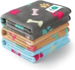 1 Pack 3 Blankets Fluffy Premium Fleece Pet Flannel Paw Printed Throw Fo. Fixed Price $17.11.