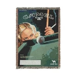 Retro Camel Cigs Pool Hall Woven Tapestry Blanket (52BY37). Fixed Price $84.45.