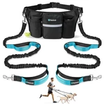 Hands Free Leash Bungee Adjustable Waist Pouch For 2 Dogs Walking Running. Fixed Price $27.99.